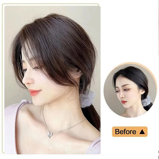 Synthesis Wig Middle-part Bangs Hair Extensions Clip In Forehead Natural Seamless French Oblique Bangs Eight-character Bangs