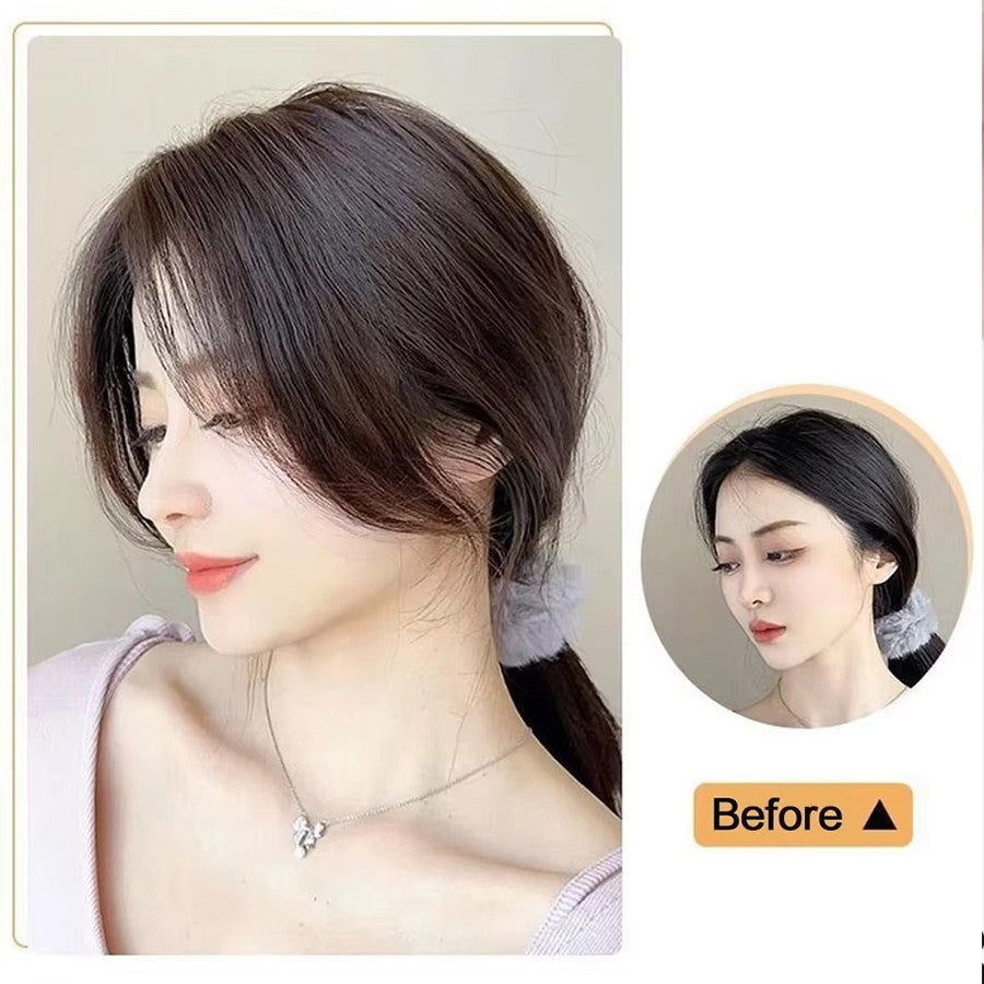 Synthesis Wig Middle-part Bangs Hair Extensions Clip In Forehead Natural Seamless French Oblique Bangs Eight-character Bangs