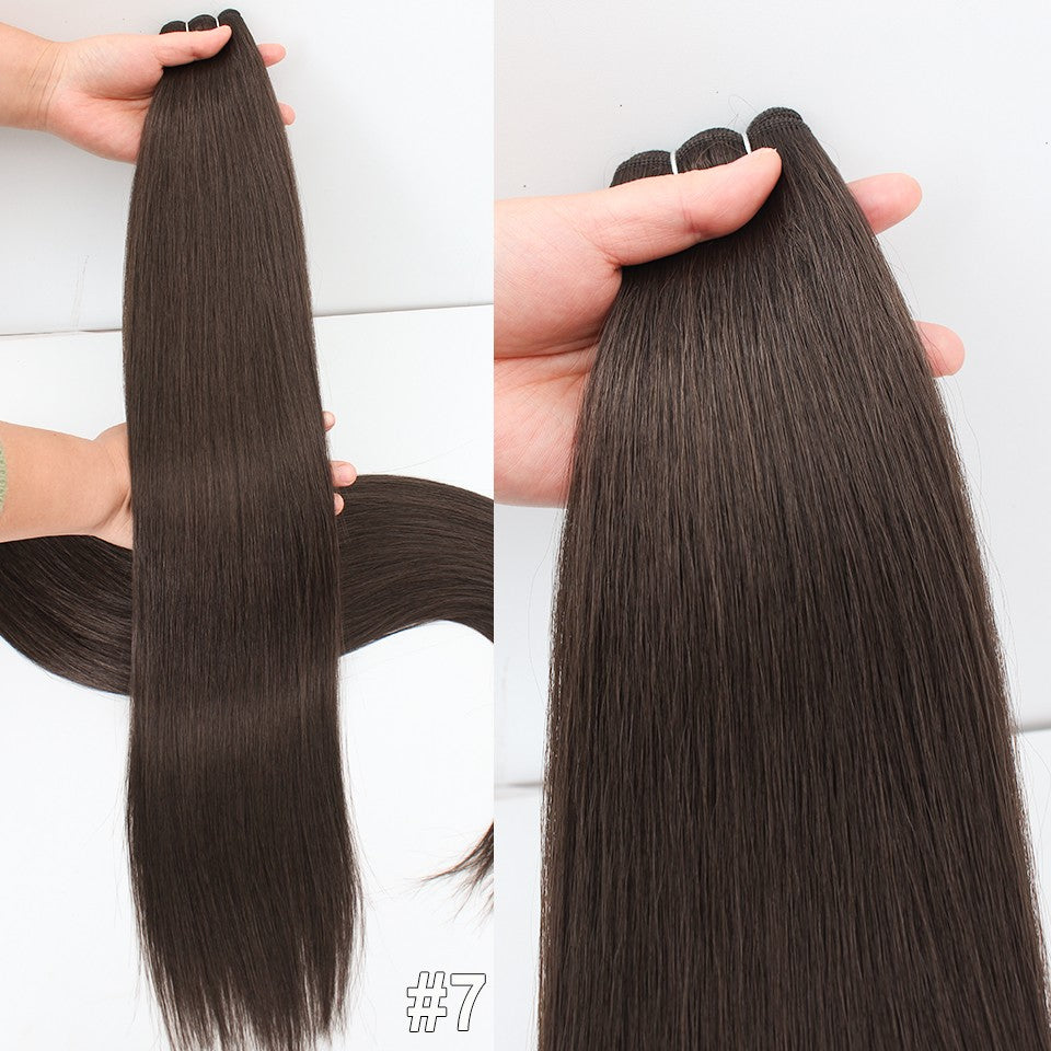 Russia Straight Hair Weave Bundles 65cm 200G Fiber Synthetic Hair Extensions Bio Protein Heat Resistant Ponytail Cosplay Hair