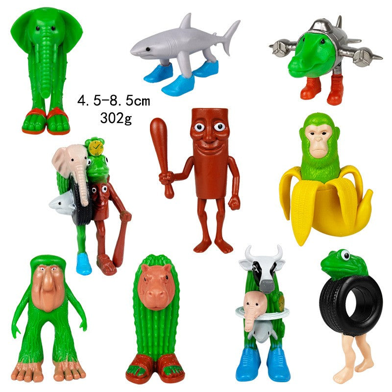 Italian Brainrot Tung Sahur Figure Toy Tralalero Tralala Figures Bombardino Crocodilo Shimpanzini Bananini Model Decor Doll Gift