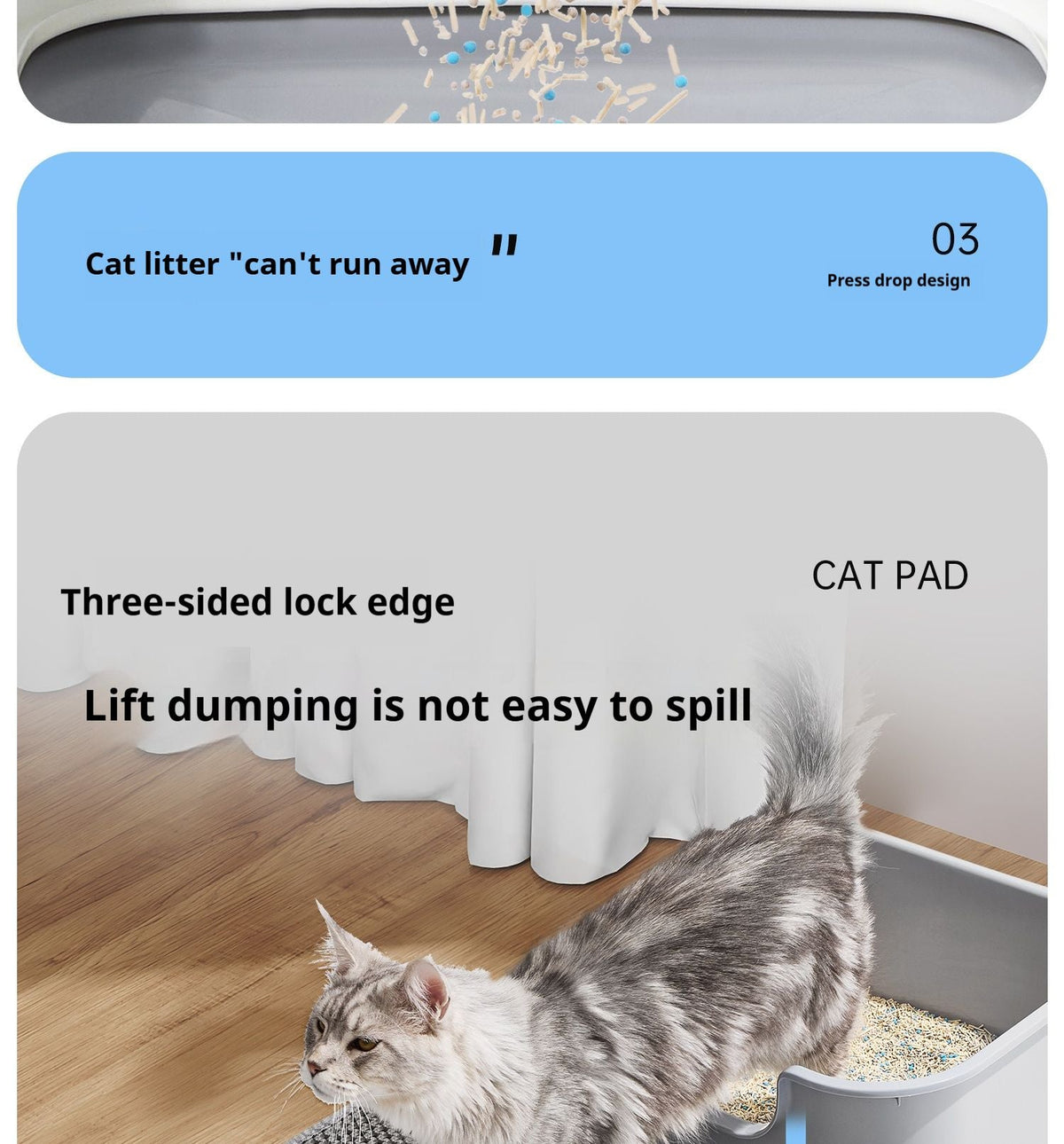 60CMX90CM Cat Litter Mat Waterproof Double Layer Pet Litter Box Mat Pet Toilet Cat Mat Nonslip Sand Cat Washable Mat Pet Clean