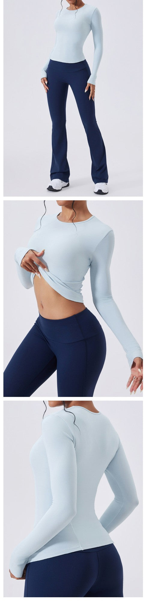 Women Long Sleeve Workout Top Gym Casual Outdoor Top Workout Dry Fit Breathable High Elastic Sports Top Sports Long Sleeved