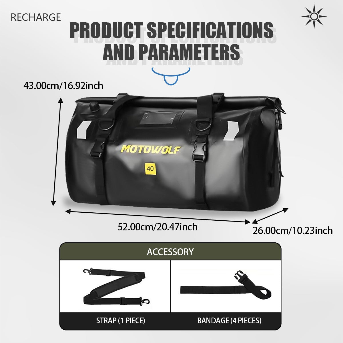 Universal Motorcycle Waterproof Tail Bags Back Seat Bags Cycling Camping Travel Bag Motorbike Scooter Sport Luggage Pack 66L 40L