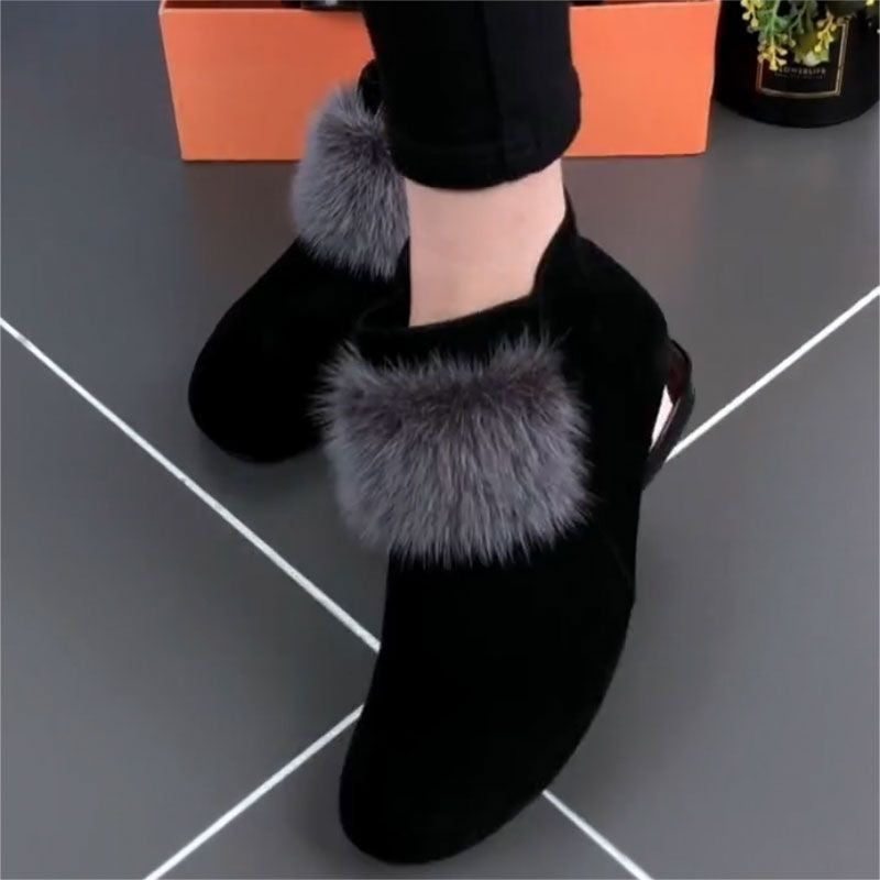Shoes for Women 2024 Winter Plush Warm Women's Boots Low Heel Non-slip Commuter Office Ladies Shoes Fashion Zipper Short Boots