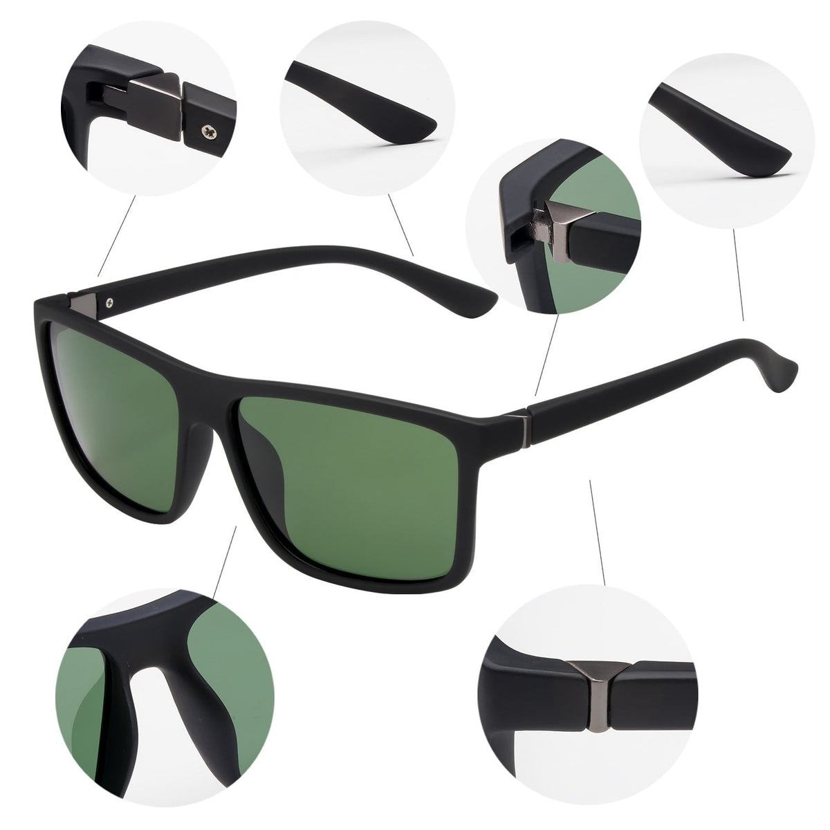 New Polarized Driving Brand Designer Sunglasses Luxury Men Aviation Square Sun Glasses Women Vintage Retro Glasses Shades