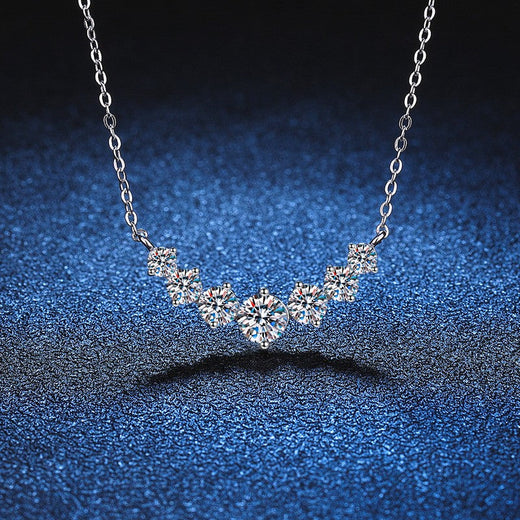 1.7-5.0ct D Color Moissanite Woman Pendant Sier Necklace For Women Chains Party Bridal Fine Jewelry 925sterling Silver Necklace