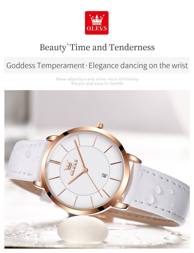 OLEVS 5869 Fashion Women's Watches Milanese Mesh Belt Waterproof Simplicity Versatile Quartz Watch for Lady Original Wristwatch