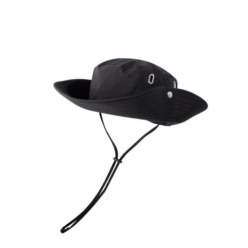 Womens Windproof Outdoor Sun Hat Summer UV Protection Bucket Safari Wide Brim Fisherman Cap Cowboy Men Fishing Hiking Beach Hats