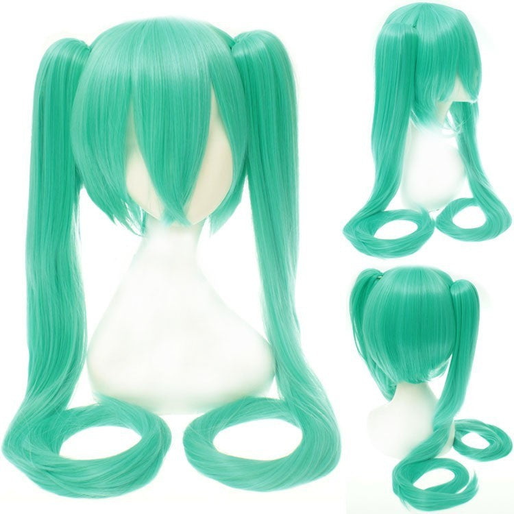 28 Colors Mi Ku Cosplay Wig Long Heat Resistant Synthetic Hair Clip Ponytails Halloween Party Wigs + Wig Cap Snow Mi Ku