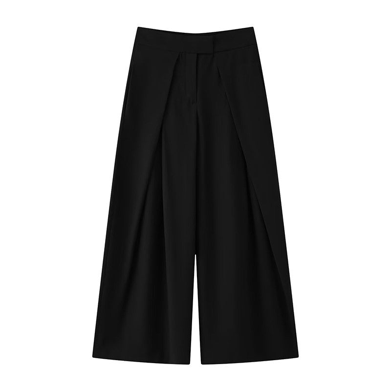 Casual Striped Loose Pants Women High Waist Pleated Straight Long Wide Leg Trousers Female 2025 Fashion Autumn Lady Bottoms