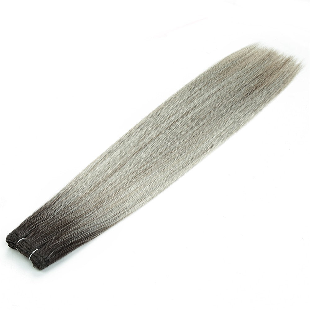 Alibaby Straight Hair Bundles Extensions Smooth Ombre Hair Weaving 26Inch Long Synthetic Straight Hair Bundles Full to End 150g