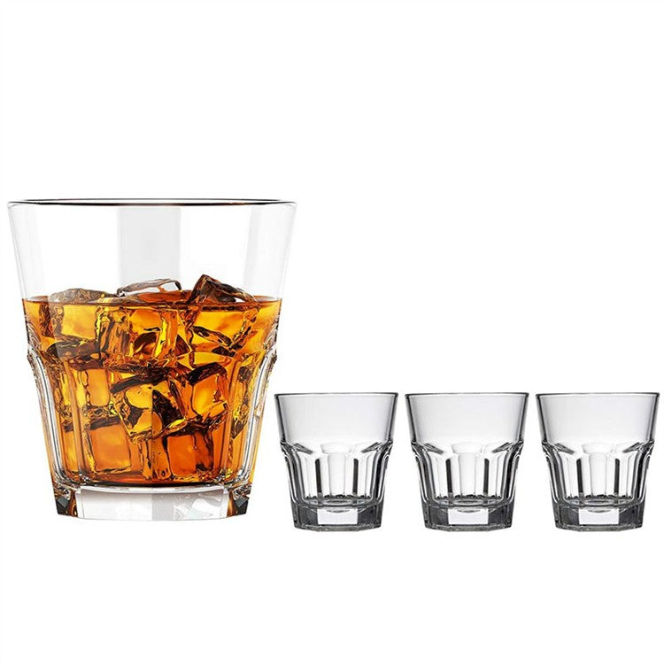 HeY LiLac 4Pcs Whiskey Glasses Clear Classic Everyday Drinking Glasses Water Glass Cups Cocktail Glass Whiskey Shot Glasses Set