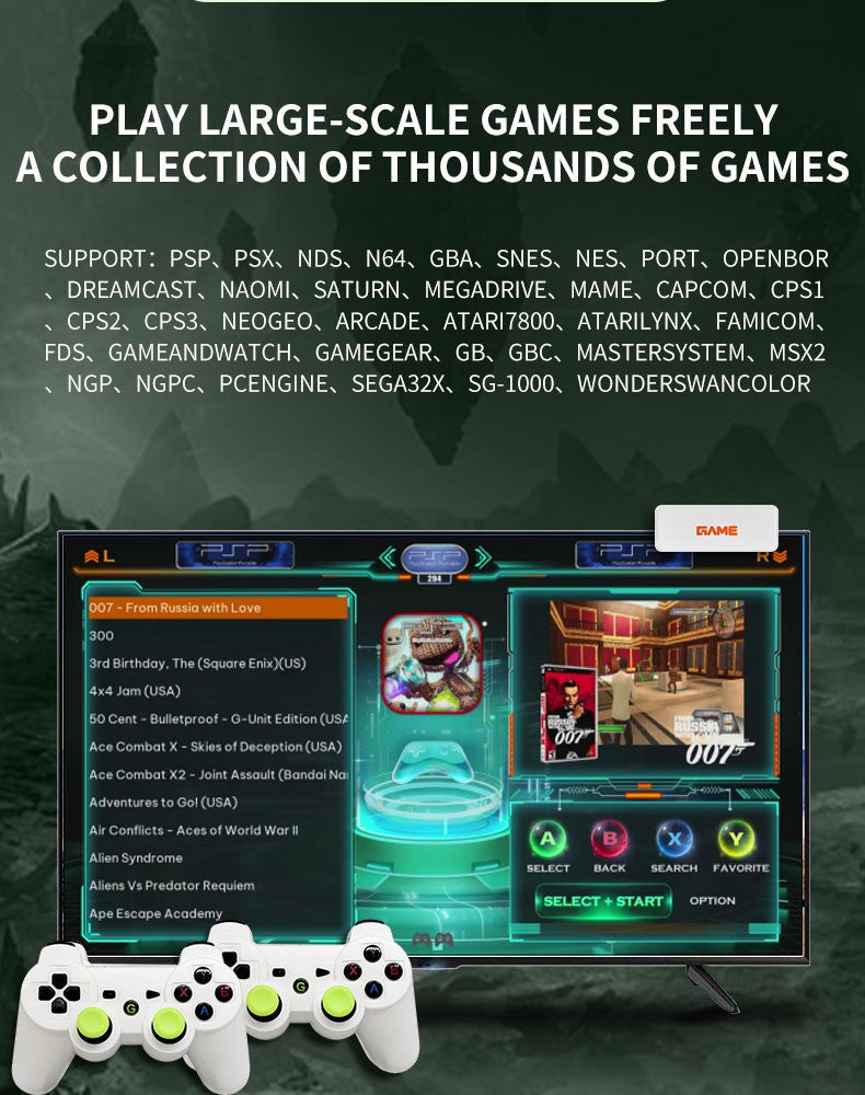 2026 New Coopreme Y7 X7 128G Linux System 4K Video Game Console TV Box Wireless Controller Retro Game 10000+ Support PSP