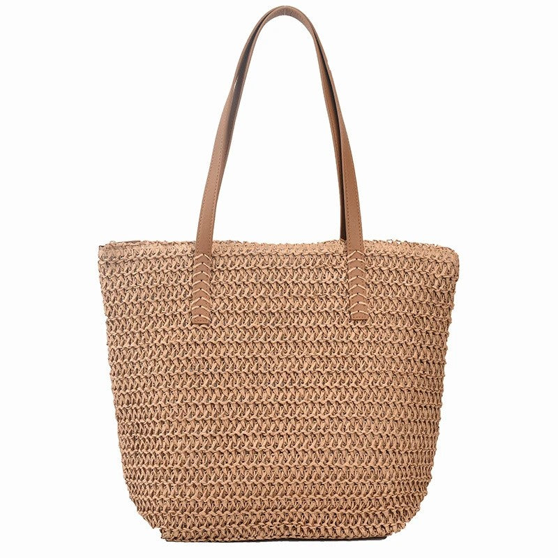 Hand-woven Women's Shoulder Handbag Bohemian Fashion Straw Beach Tote Bag Travel Shopper Weaving Shopping Bags