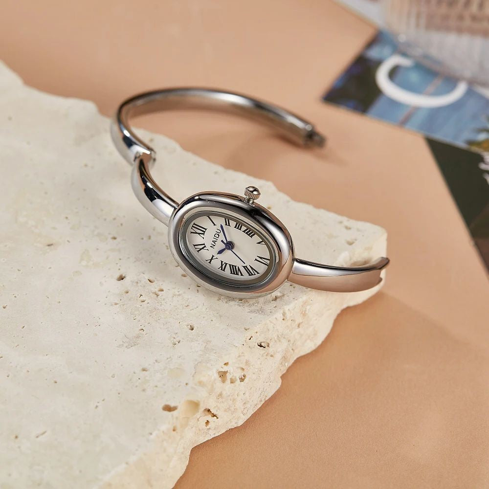 Fashionable Luxury Elegant ladies' Bracelet Watch Roman Numeral Oval Waterproof Women's Quartz Watch reloj ???? ??????? ????????