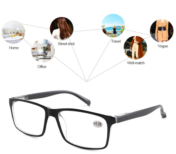 Reading Glasses for Men Women Sports Anti-blue Light Reading Eyewear Black Red Presbyopia Eyeglasses +100 to+400 glasses