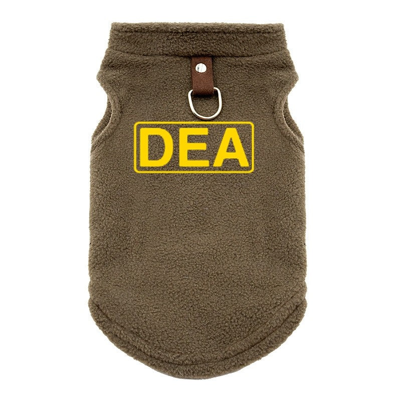 FBI Soft Dog Clothes Vest Warm Puppy Dogs Vest Cloak Pet Winter Clothing Jacket Coat Small Medium Dogs Outfit Chihuahua S-XL
