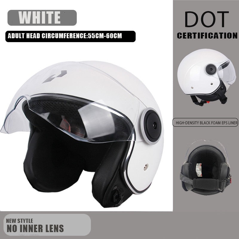 DOT certification Protective helmet Dual Lens Vintage Helmets Four Seasons Racing Half Helmet