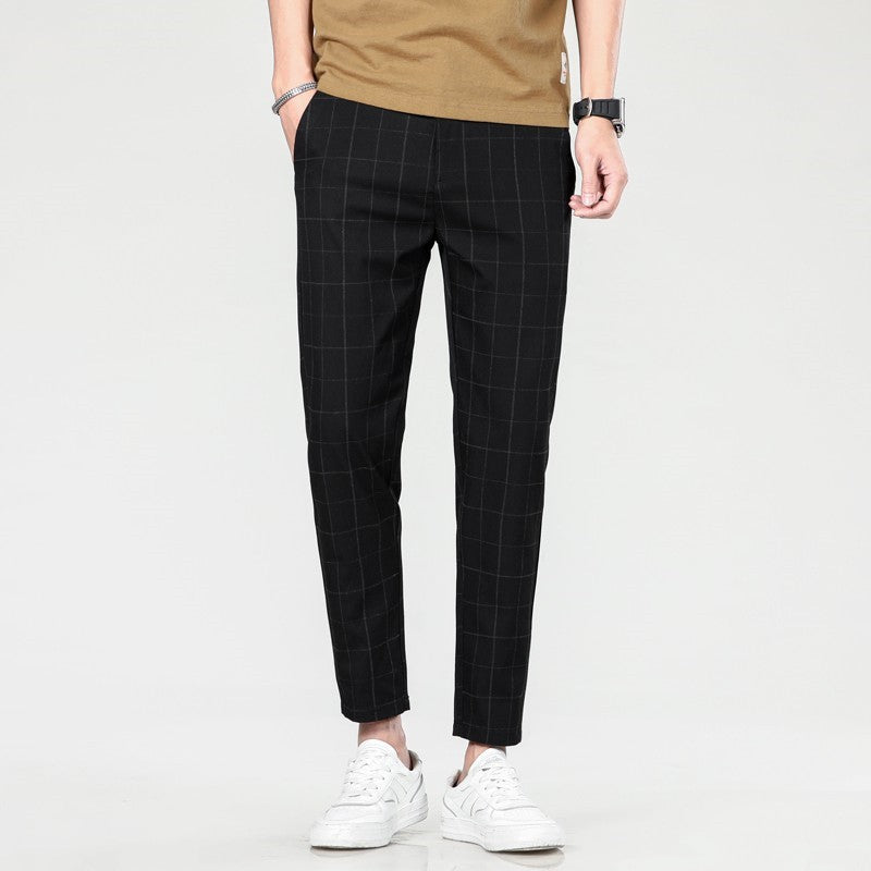 2024 Summer men's casual pants slim fit thin Korean version ice silk pants Jinlun sports pants straight tube quick drying pants