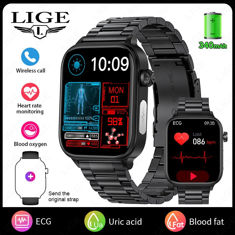 2025 New ECG+PPG Smart Watch Women Heart Rate Blood Lipid Uric Acid Women Menstrual Health Tracker Smartwatches For Android iOS