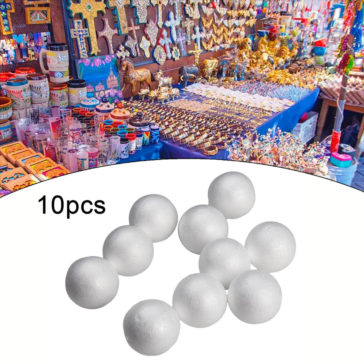 10pcs Solid Foam Ball Polystyrene Balls 50mm-100mm Round DIY Accessory Handmade For Party Celebration Christmas Decoration