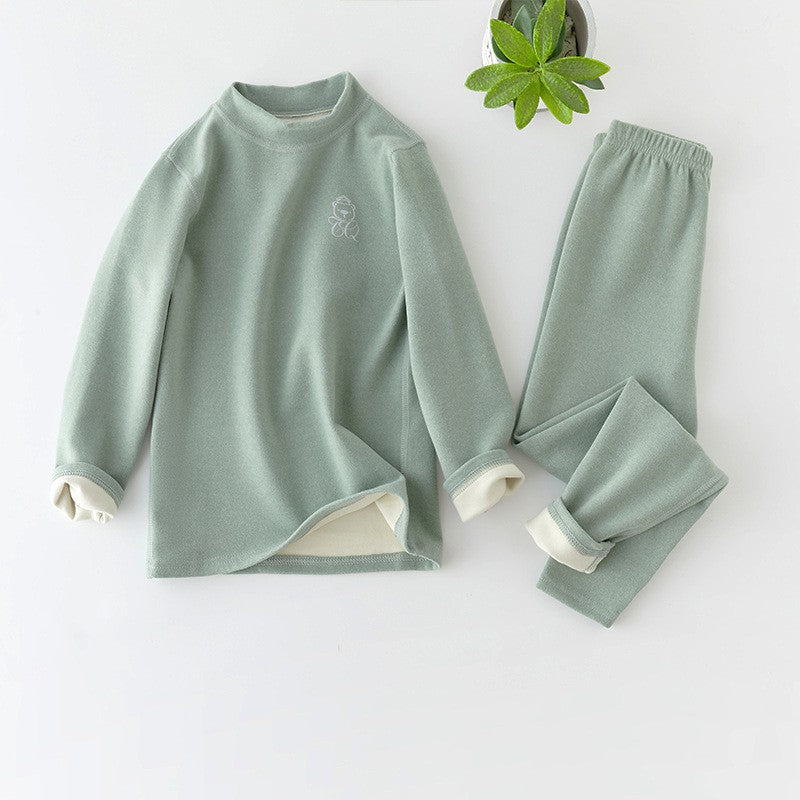 Kids Pajama Sets Autumn Winter Thermal Underwear Suit Girls Boys Cotton Outfits 3-14 Years Teens Clothes No Trace Warm Sleepwear