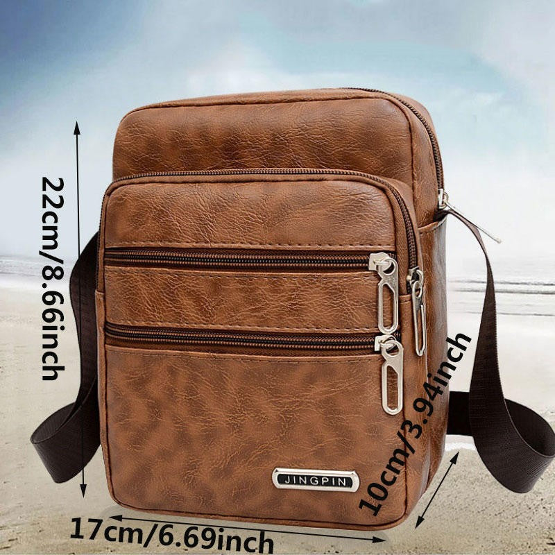 Men's PU Leather Crossbody Shoulder Bags High quality Tote Fashion Business Man Messenger Bag Leather Bags fanny pack
