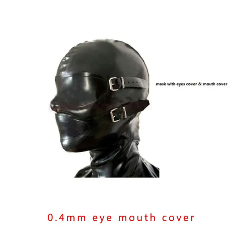 Latex Catsuit Sexy Fetish Hoods 100% Natural Latex Materials with Back Zip Adults Latex Mask Unisex Handmade Head