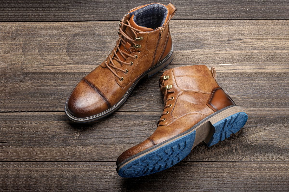 Size 7~13 Retro Men Boots 2023 Fashion Comfortable Spring Leather Boots