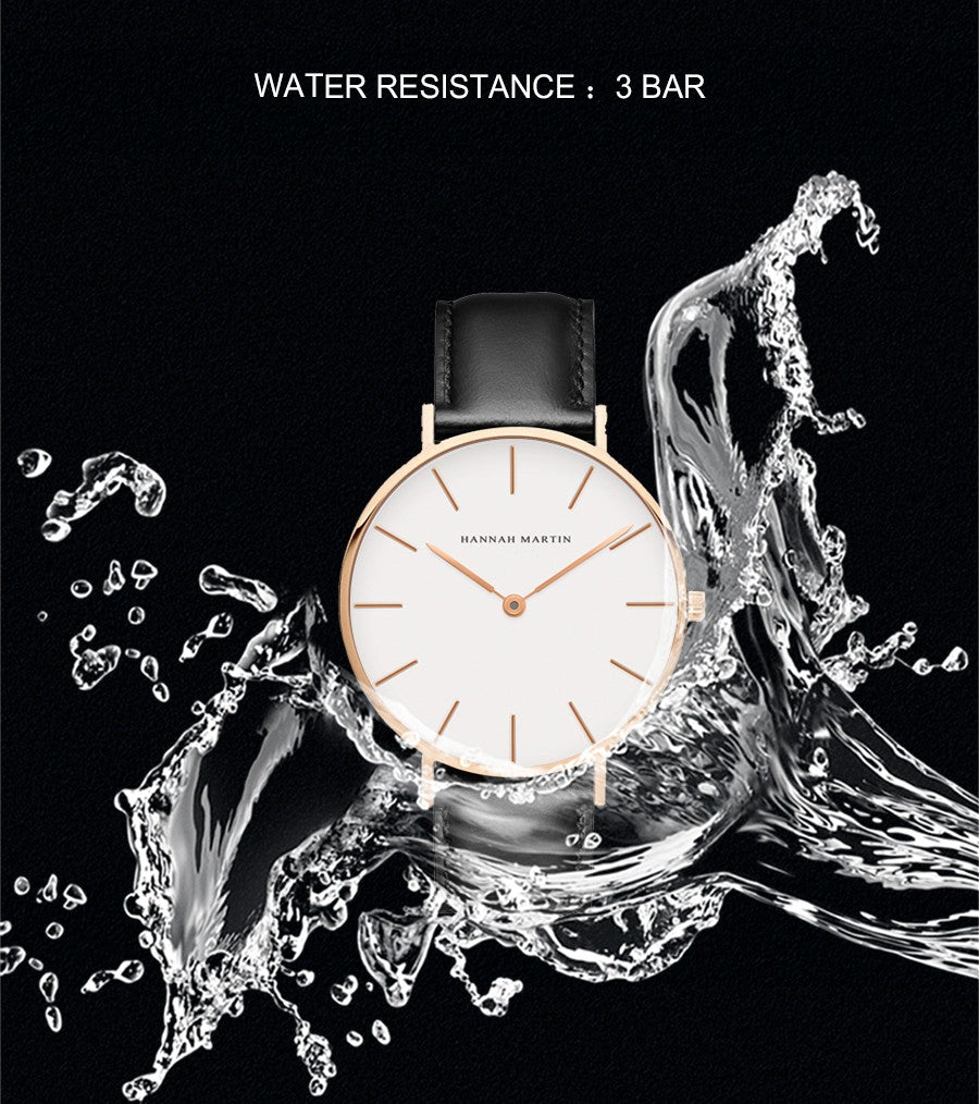 Hannah Martin Brand Japan Quartz Movement Women Fashion Watch Leather Strap Lady Wristwatches Waterproof Clock relogio feminino