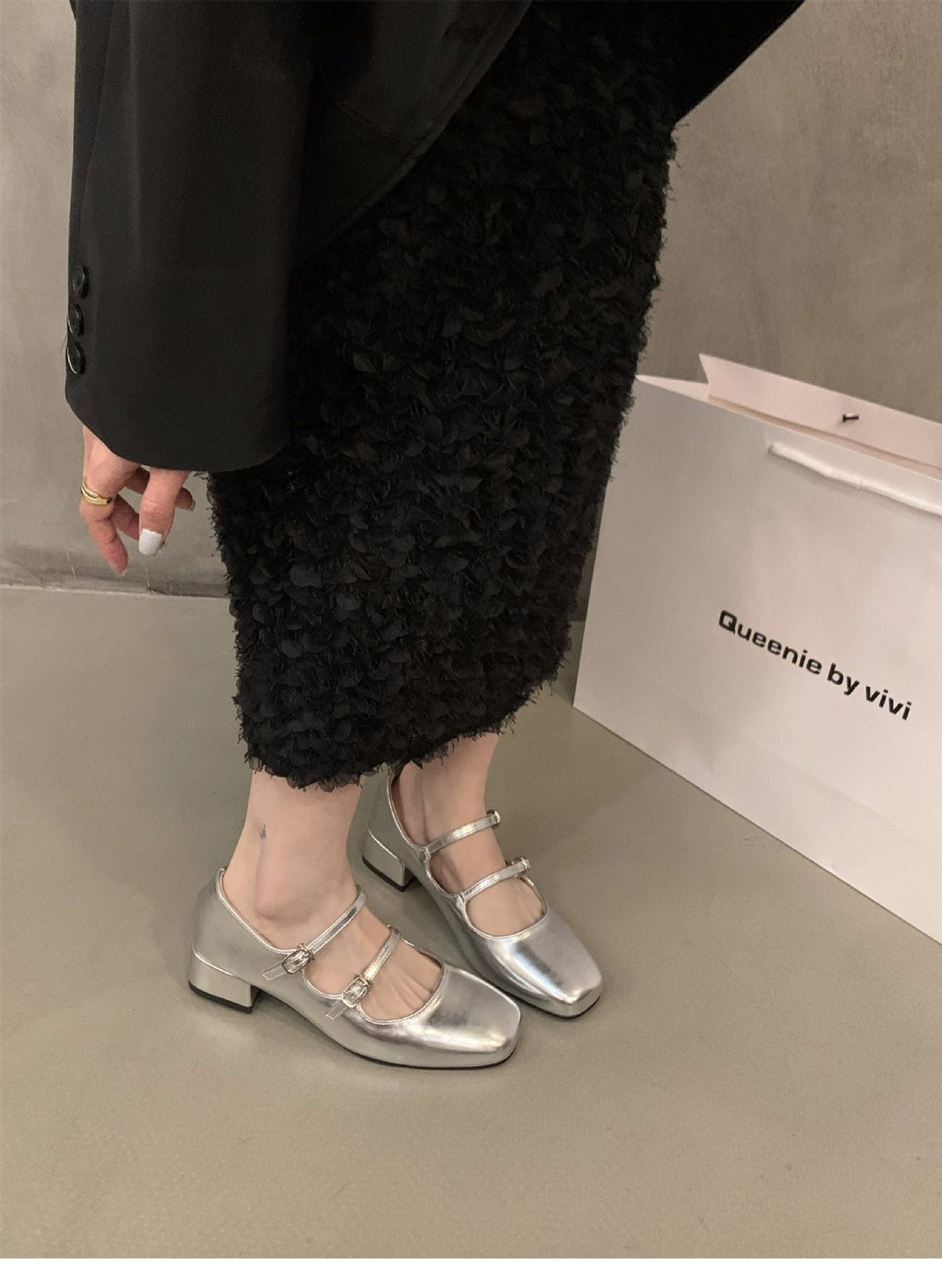 Mary Jane Shoes for Women Retro Medium Heel Women's Single Shoes Fashion Gloss Soft Comfort Ballet Shoes Zapatos De Mujer
