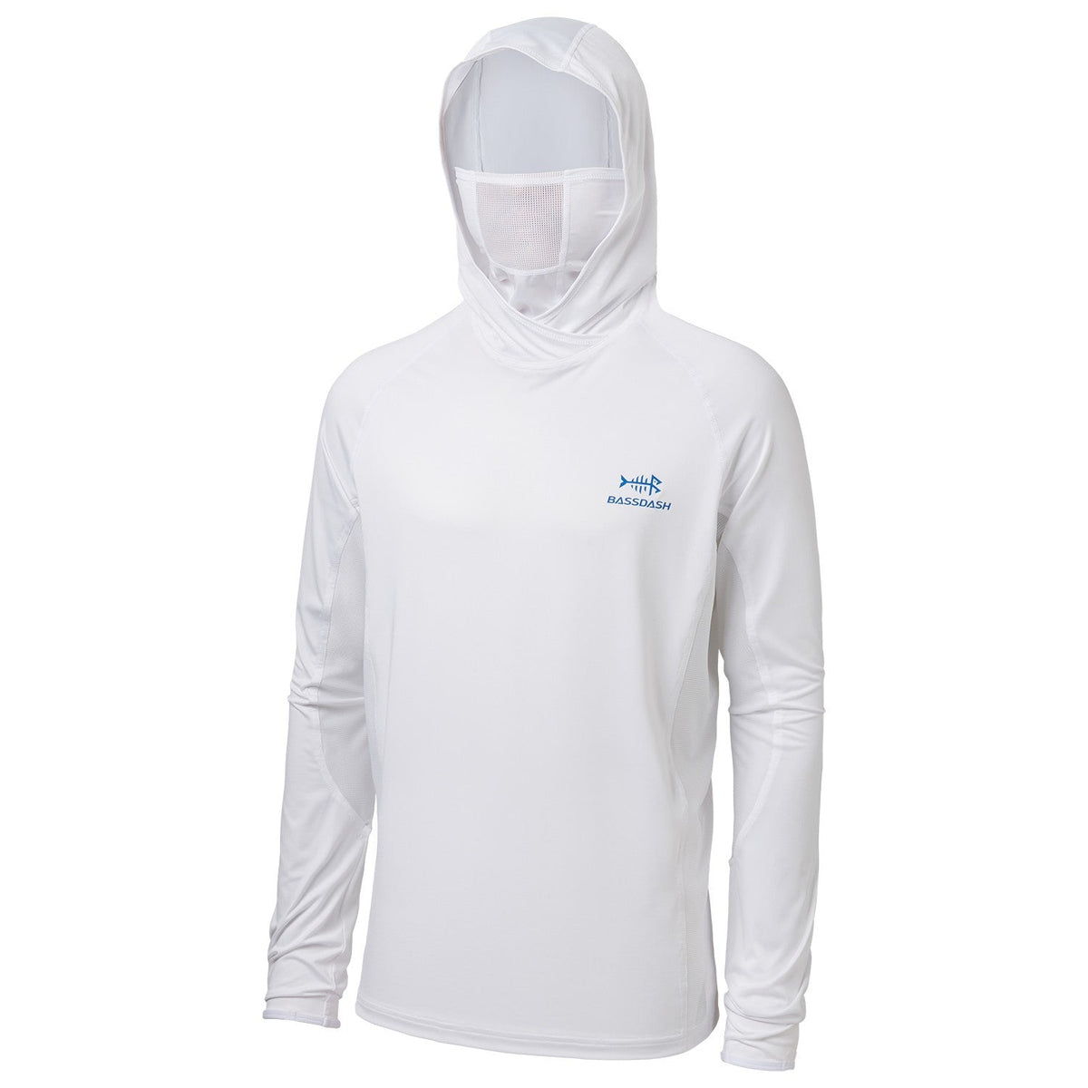 Bassdash UPF 50+ Men’s Long Sleeve Fishing Shirt with Mask UV Neck Gaiter Hoodie Keep Head Face Warm Outdoor Hiking Running