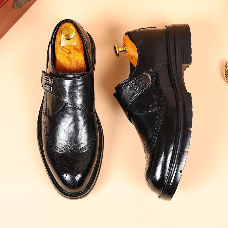 British Style New Oxford Shoes Men's Thick Soled Carved Blok Wedding Leather Shoes High-quality Designer Business Formal Loafers