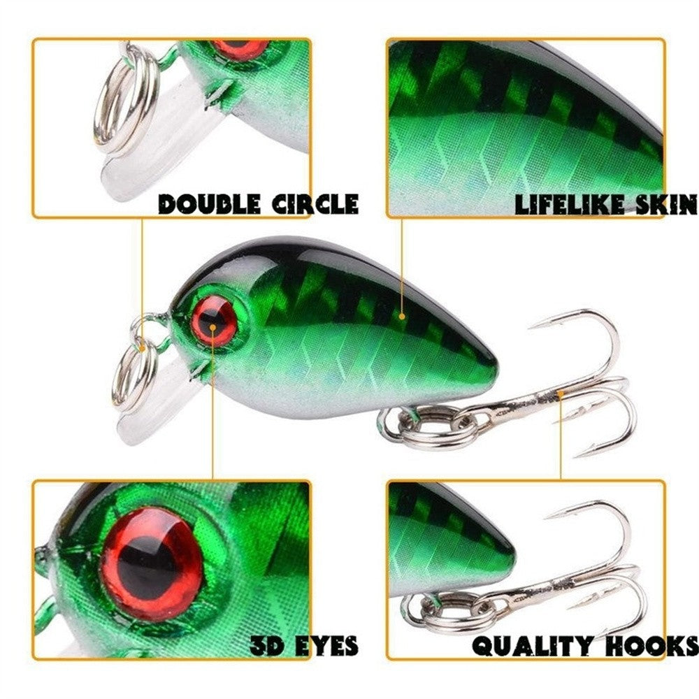 10Pcs Crankbaits Fishing Lures Mini Fishing Floating Bass Hard Wobbler Bait Lures Fishing Crankbait