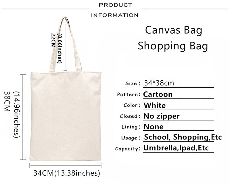 Jujutsu Kaisen Cartoon Shopping Bag Ryomen Sukuna Itadori Yuji Bolsas De Tela Shopper Okkotsu Yuta Gojo Satoru Shopping Jute Bag