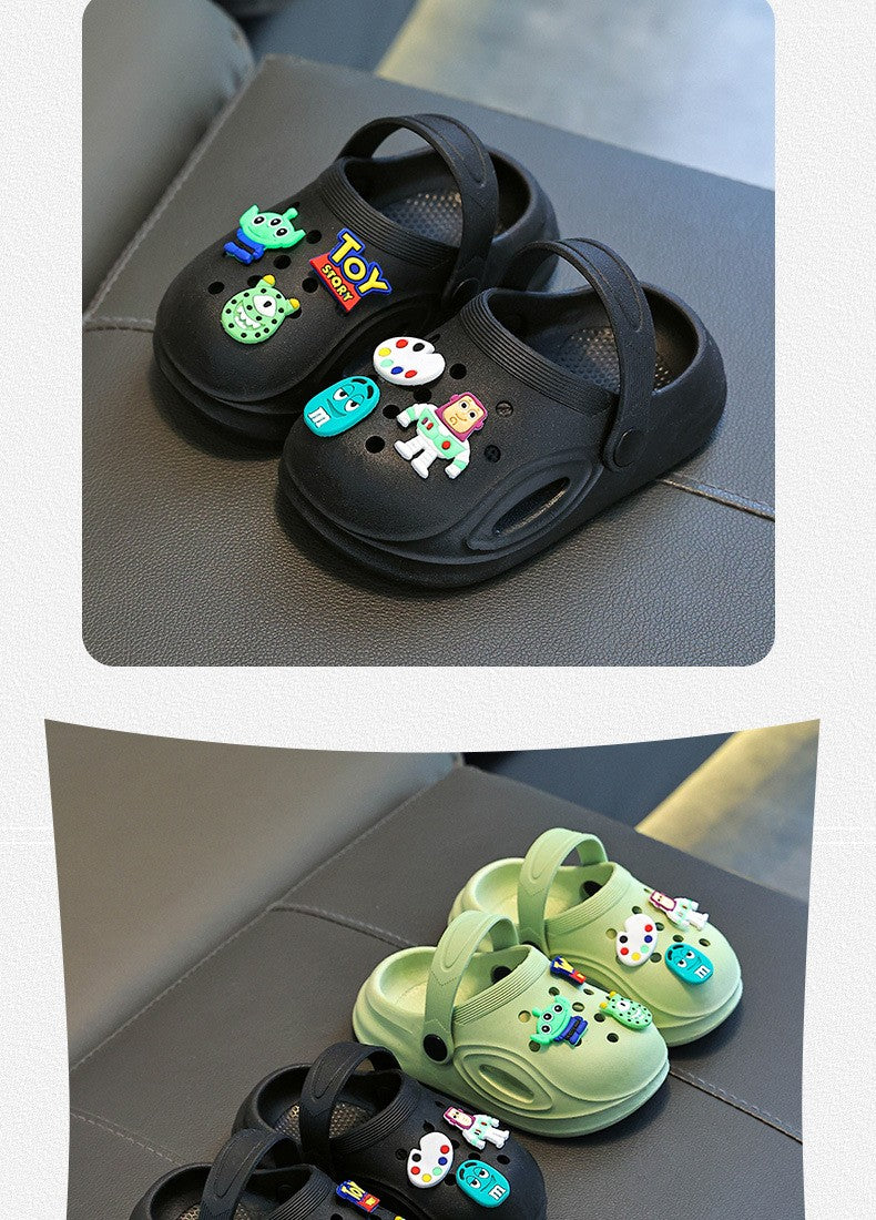 Children's Slippers New Home Girls Baby Indoor Non-slip Boys Cool Slippers Go Out Boys Hole Shoes