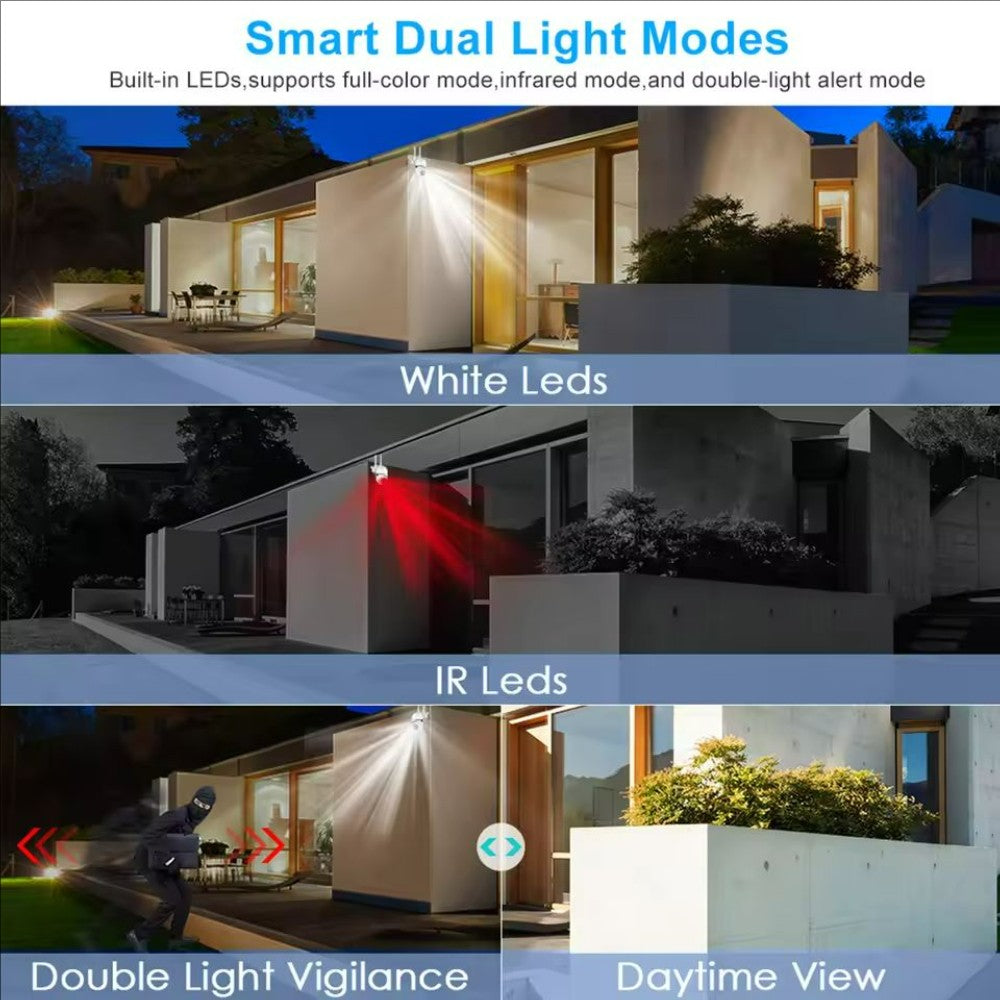 3MP Wifi IP Outdoor Wireless Security Surveillance PTZ Camera 4X Zoom Cameras AI Human Tracking Two-way Audio HD Night Color Cam