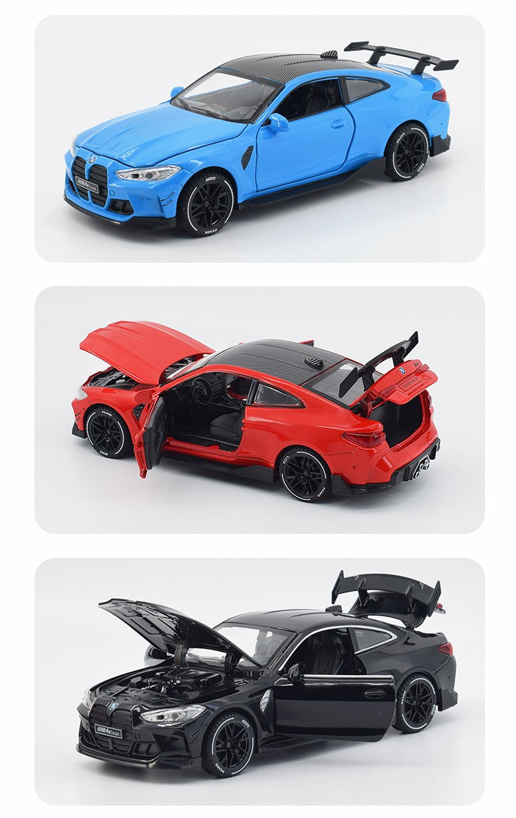 1/32 BMW M4 Coupe Sports Car Alloy Die Casting Model Collection Miniature Desktop Ornaments Miniauto Mini GT Holiday Gift Boy
