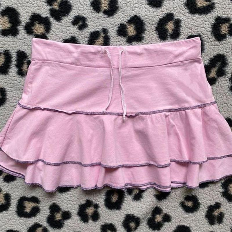 Women's Skirt Fashion Streetwear Pink Polka Dot Pattern Sports Casual Style vintage Y2K Emo Girls Sweet Harajuku Cute Slim Skirt