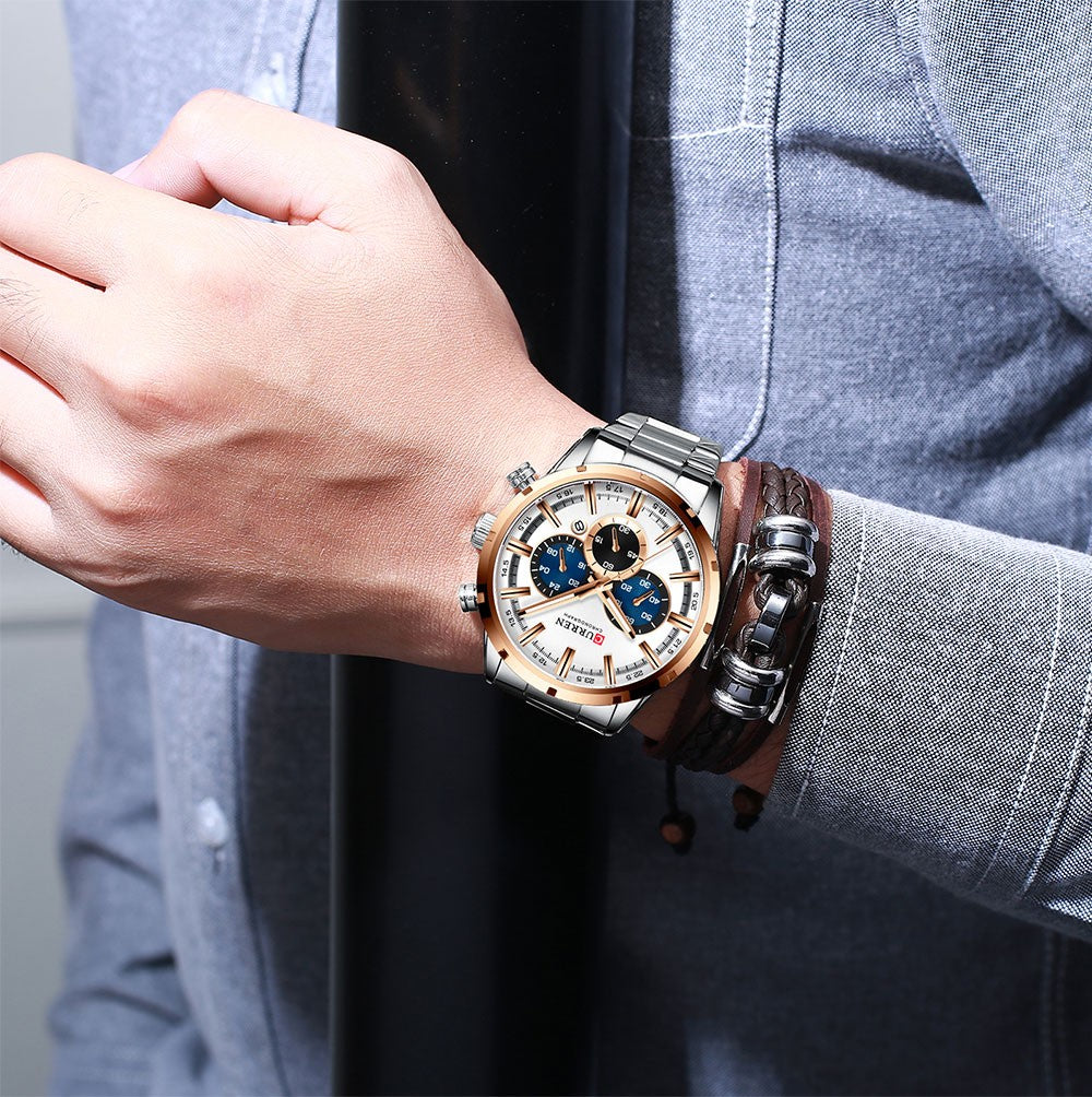 CURREN Men Watch Top Brand Luxury Sports Quartz Mens Watches Full Steel Waterproof Chronograph Wristwatch Men Relogio Masculino