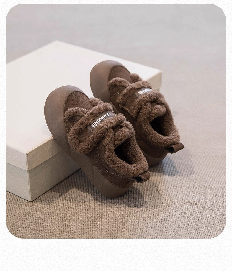 2025 Children's Cotton Shoes Winter New Style Thickened Warm and Comfortable Girls' Soft Bottom Fashion Retro Boys' Casual Shoes