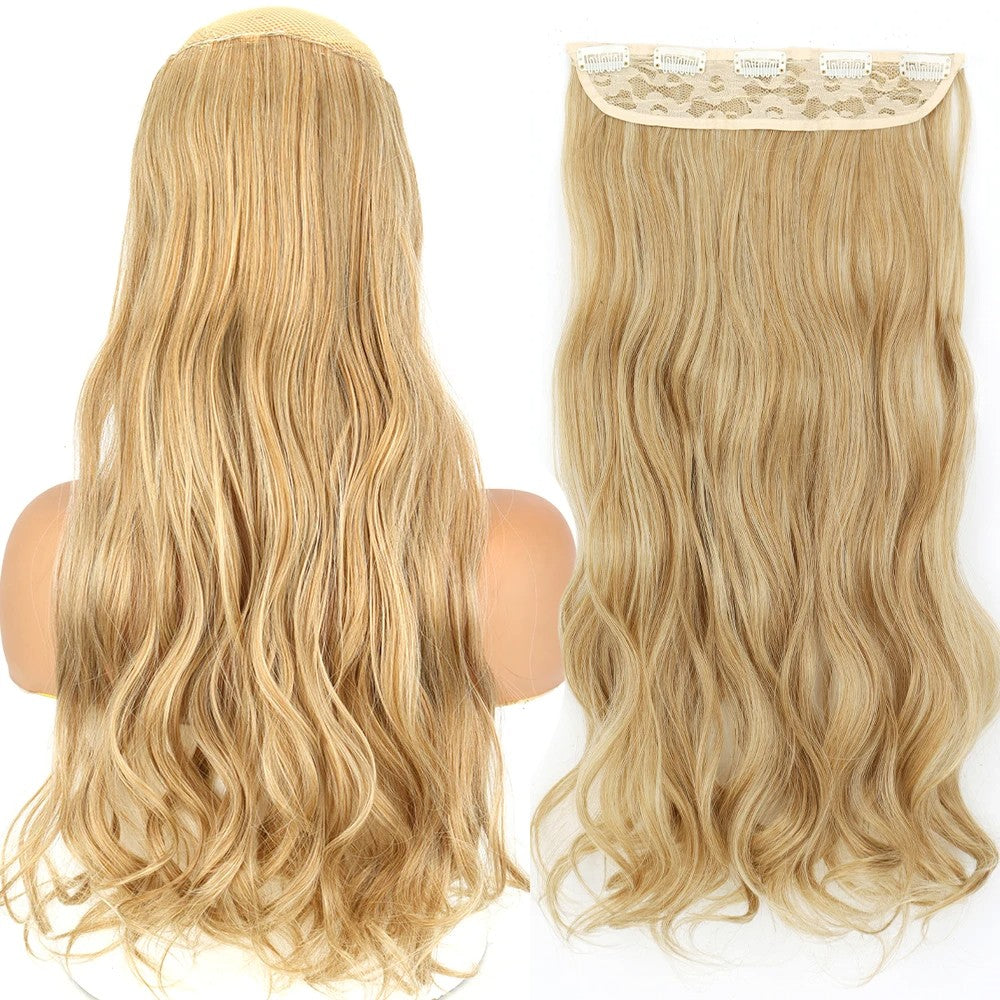 Long Straight Hairstyle 5 Clip Natural Hair Extension Synthetic Fiber Heat-Resistant Hairpiece 22"32" Black Brown Blonde