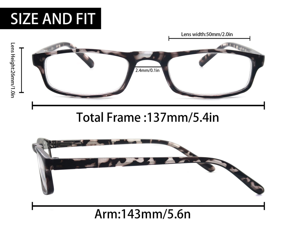 Women Men Reading Glasses Classic Small Rectangle Frame Spring Hinge Ulrta Comtable Wear Readers Eyeglass with Diopters