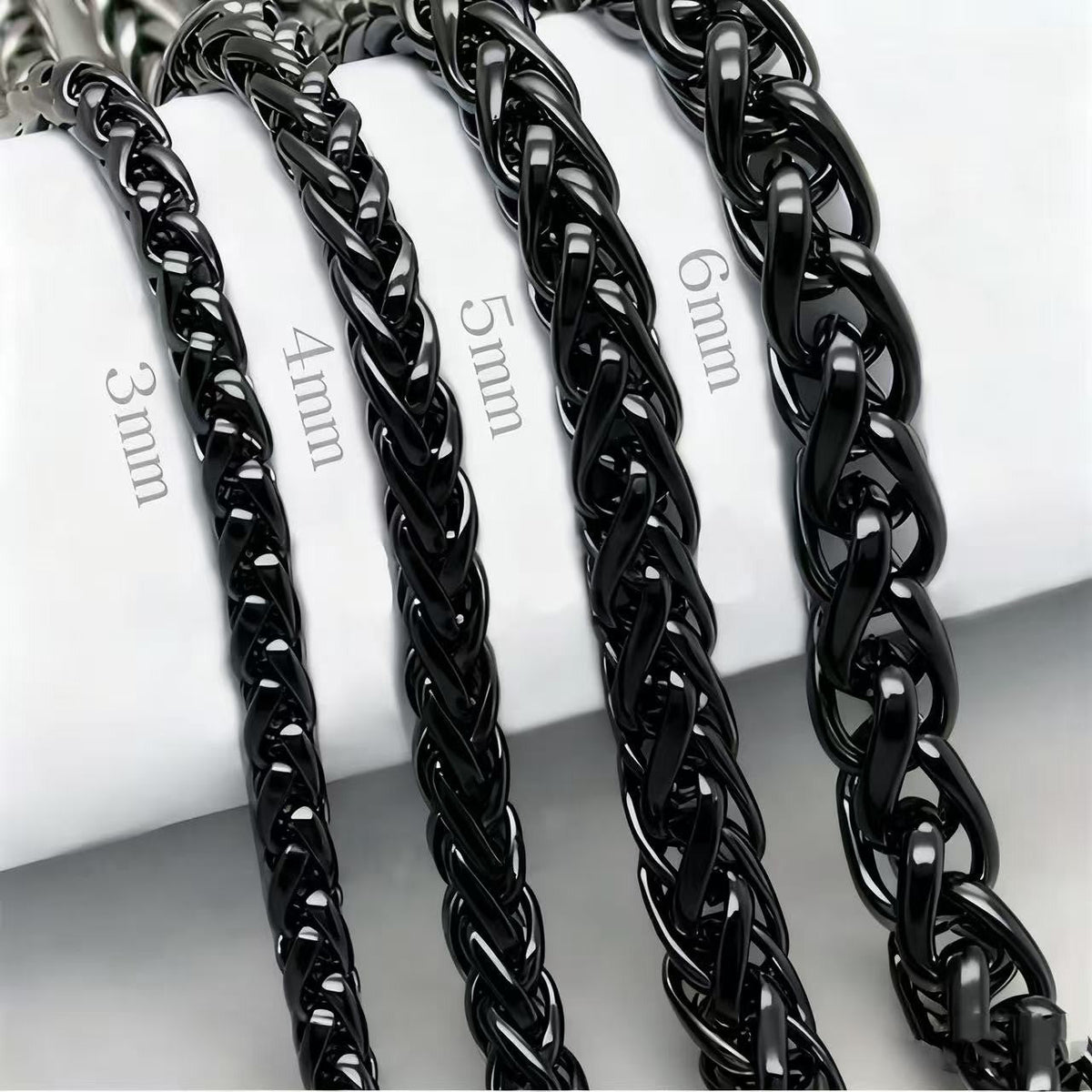 HNSP STAINLESS STEEL SILVER COLOR TWIST ROPE CHAIN NECKLACE FOR MEN Women HIP HOP PUNK Jewelry Accessories 3/4/5/6/8MM Thick