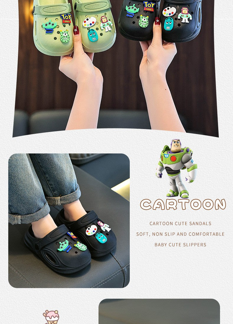 Children's Slippers New Home Girls Baby Indoor Non-slip Boys Cool Slippers Go Out Boys Hole Shoes