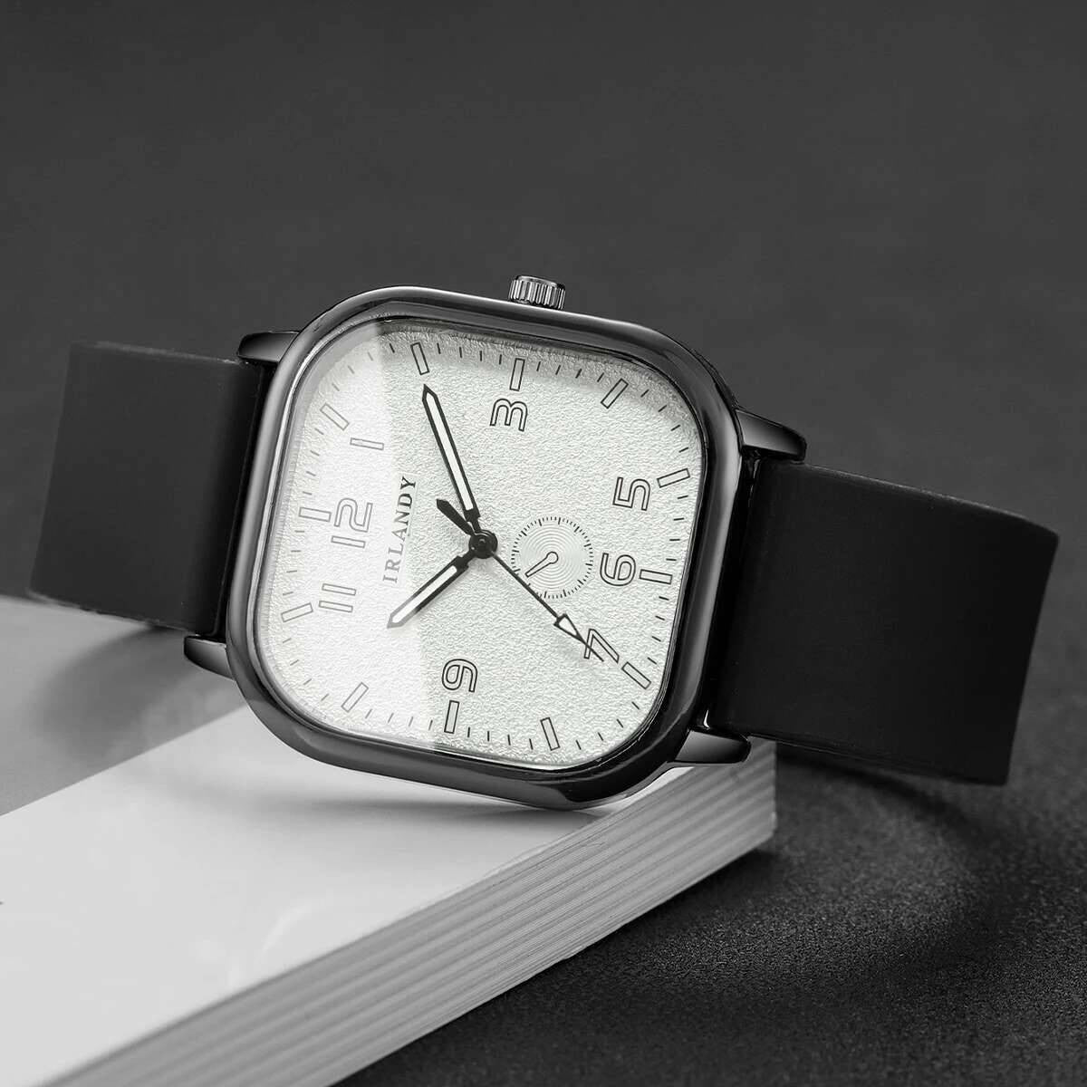 1/2/3PCS Fashion Square Women Watches Casual Silicone Strap Quartz Watches Sports Wristwatch For Men Women Students?Without Box?