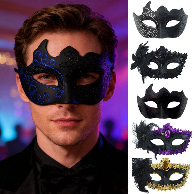 2PCS Couple Masks Sexy Painted Masquerade Mask Men Women Half Face Wedding Carnival Performance Costume Prom Parties Supplies