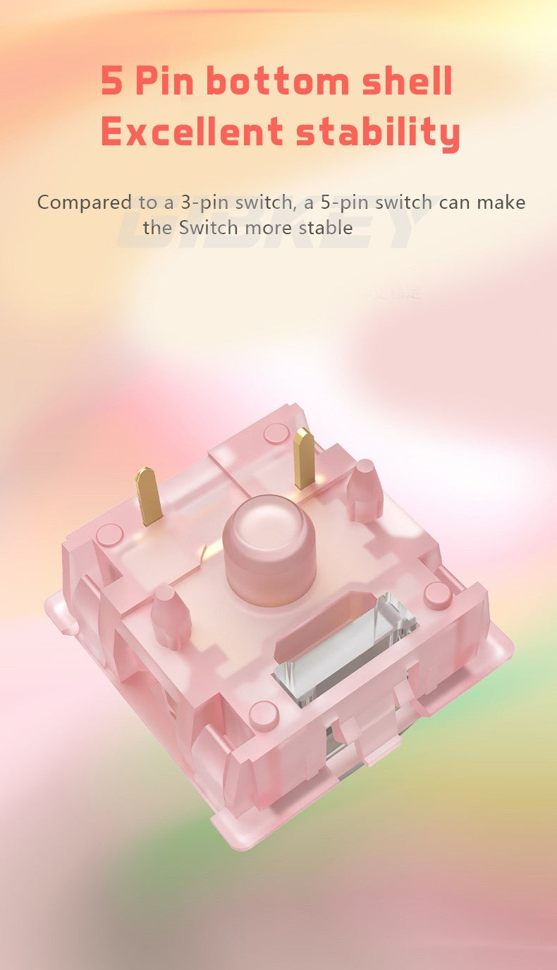Outemu Silent Peach V3 Switch Lubed Mute Lemon V3 Switches Mechanical Keyboard Linear Tactile 5Pin Hot swap Pre Lubed PA66 POM