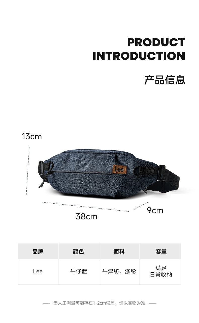 LEE Women Men Oxford Crossbody Waist Bag Waterproof Running Sport Single Shoulder Slingbag Travel iPad Pocket Daily Fanny Pack