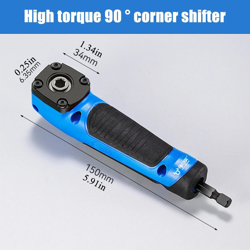Multifunctional Electric Corner Screwdriver High Torque 90 ° Right Angle Screwdriver Manual Tool Drill Bit Corner Adapter